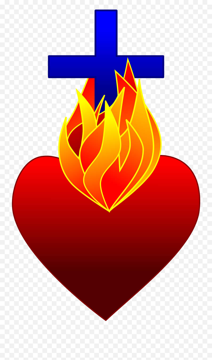 Heart On Fire - Clip Art Library Heart Of Christ Png Emoji,Your Heart Is On Fire Emoticon