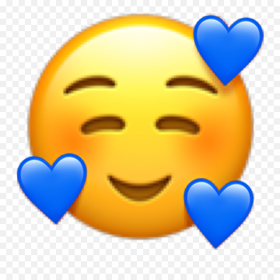 Emoji Blue Blueemoji Heart Sticker By Del Theyshe,Shes Usijg A Lotmof Emojis