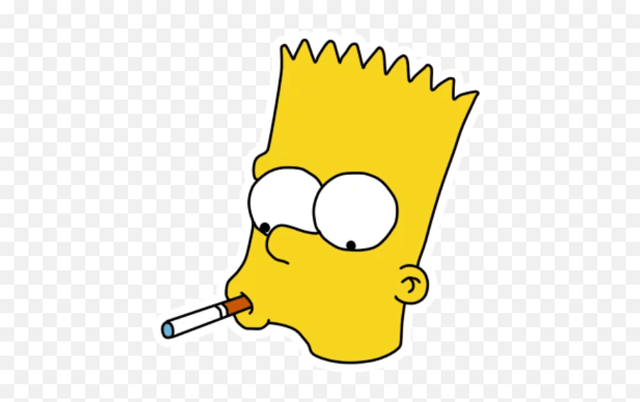 Bart Simpson Smoking Sticker - Sticker Mania Emoji,Angry Emoji Smoke