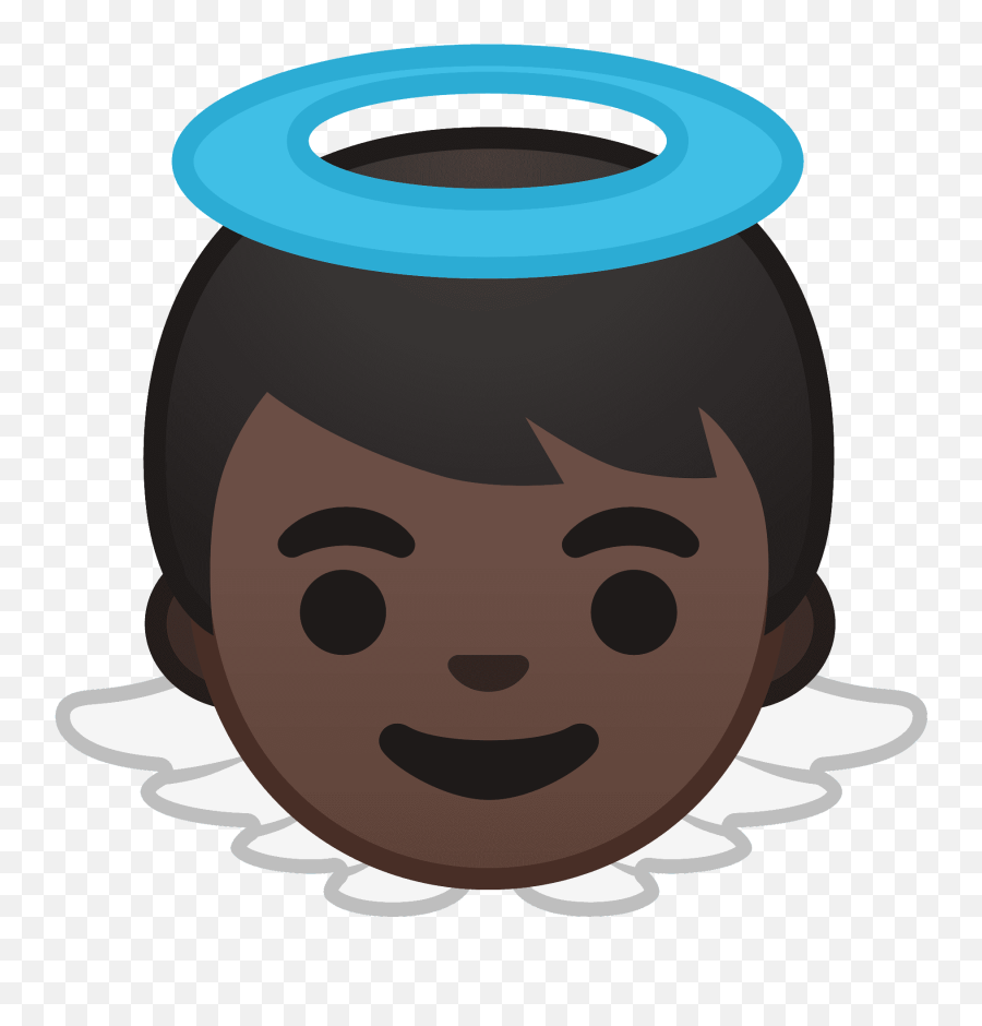 Baby Angel Dark Skin Tone Icon Noto Emoji People Family - Color De Piel Negro Animado,Baby Emoji Game
