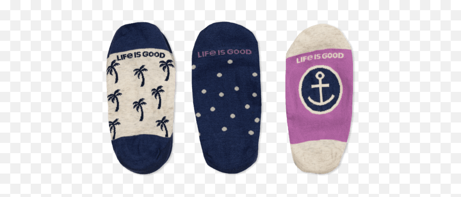 Palm Tree Anchor Liner Socks - Unisex Emoji,Women's Emoji Slippers
