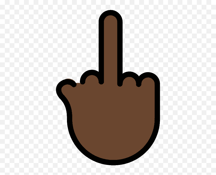 Pele Escura Dedo Do Meio Clipart - Dark Black Middle Finger Emoji,Emoticon Dedo Do Meio