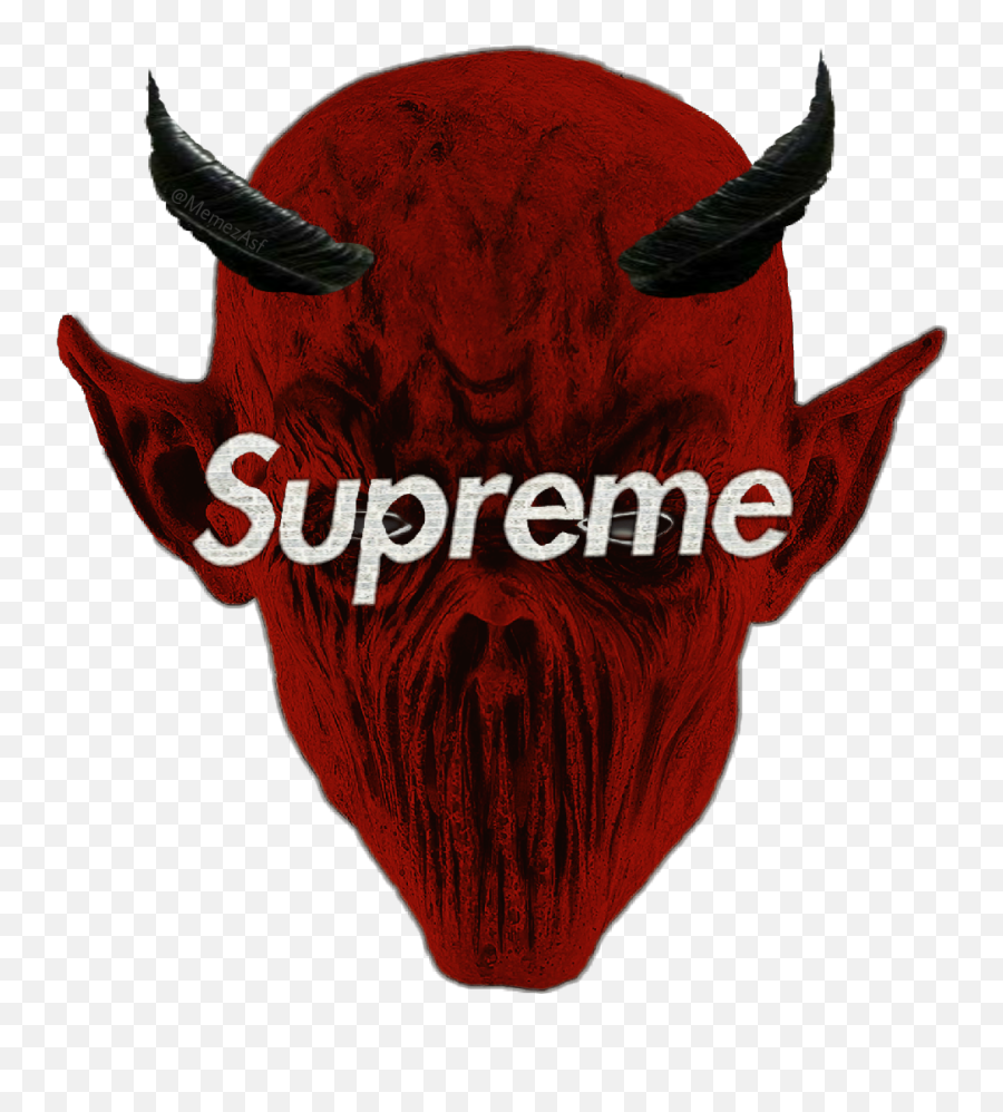 Supreme Horns Devil Logo Demon Sticker By Supremeasf - Demon Supreme Emoji,Devil Head Emoji
