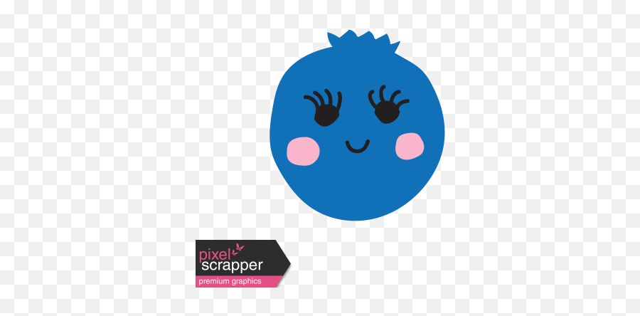 Cute Blueberry Illustration Graphic By Marisa Lerin Pixel - Outline Of Cute Apple Emoji,Un Emoticon