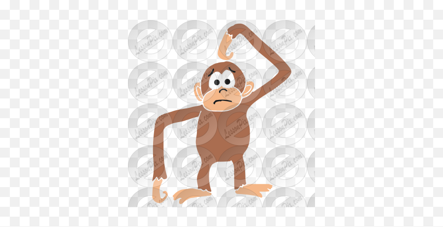 Confused Monkey Stencil For Classroom - Old World Monkeys Emoji,Animal Clip Art Emotions Confused