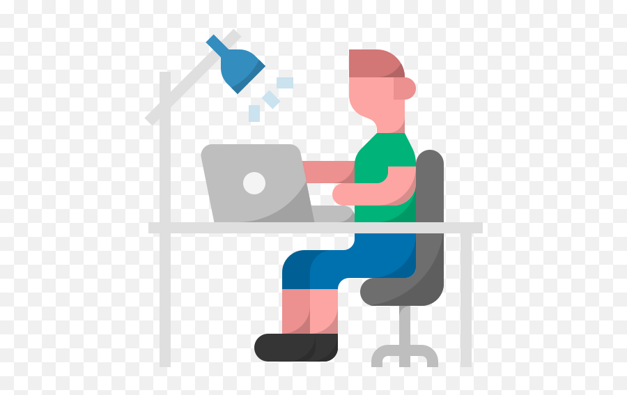 Kerja Pekerjaan Kantor Bisnis Pria Sendirian Gratis - Work From Home Icon Png Transparent Emoji,Mengetik Emoticon Di Facebook
