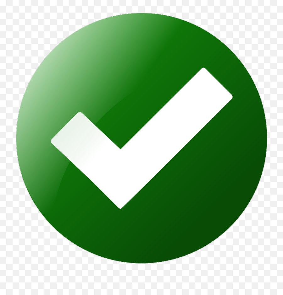 Simple Green Check Button Png Svg Clip Art For Web - Icon Green Tick Transparent Background Emoji,Bagel Emoji Google