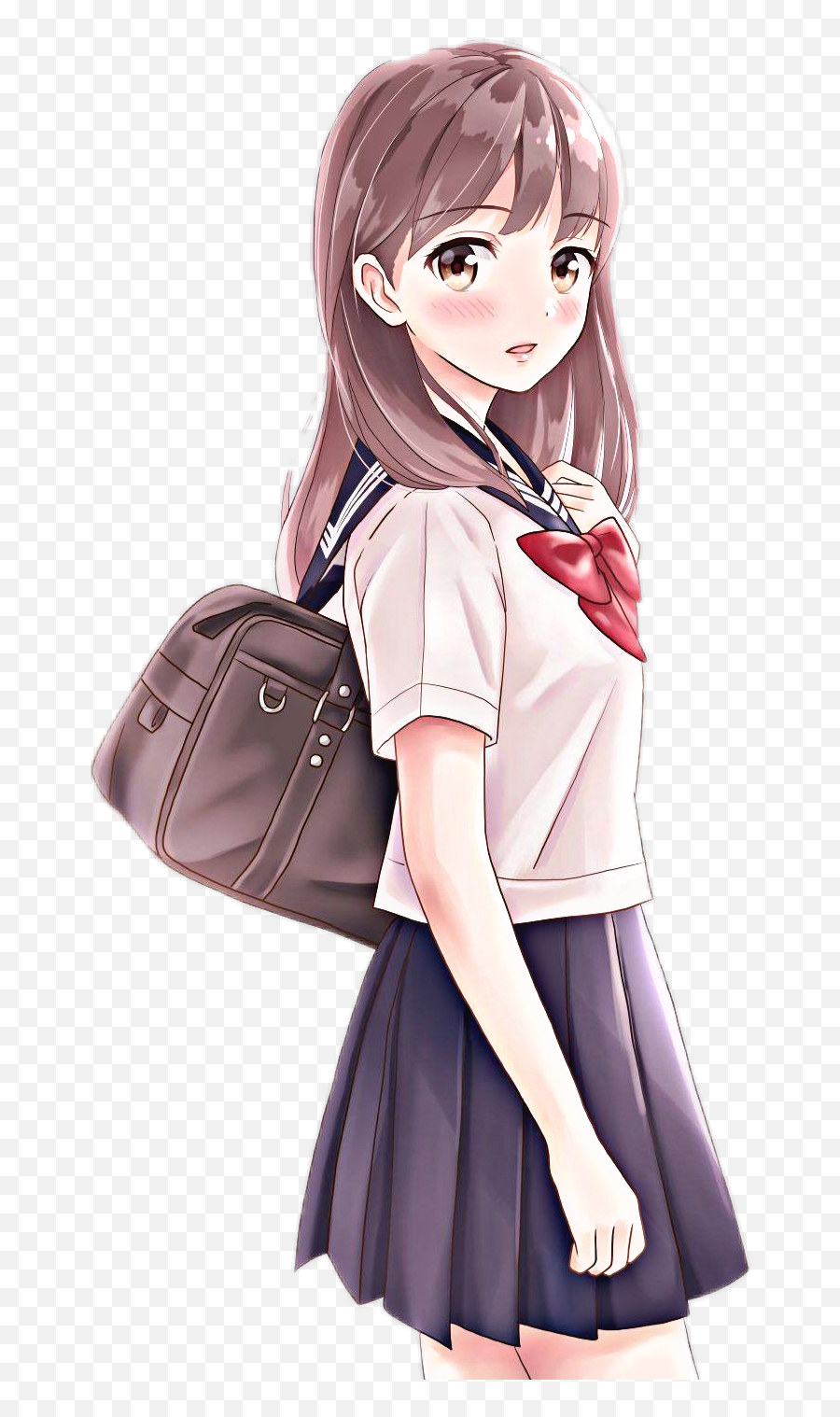 School Anime Girl Png File Png Mart Emoji,Woman Student Emoji Png