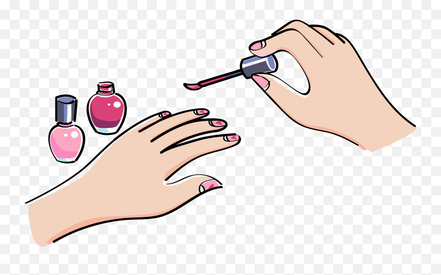Valentine Nails Color - Hands Nail Polish Clipart Hand Nail Polish Clipart Emoji,Painting Nails Emoji