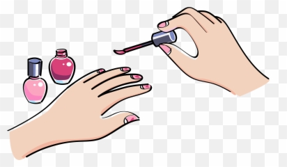 Valentine Nails Color - Hands Nail Polish Clipart Hand Nail Polish Clipart Emoji,Painting Nails Emoji