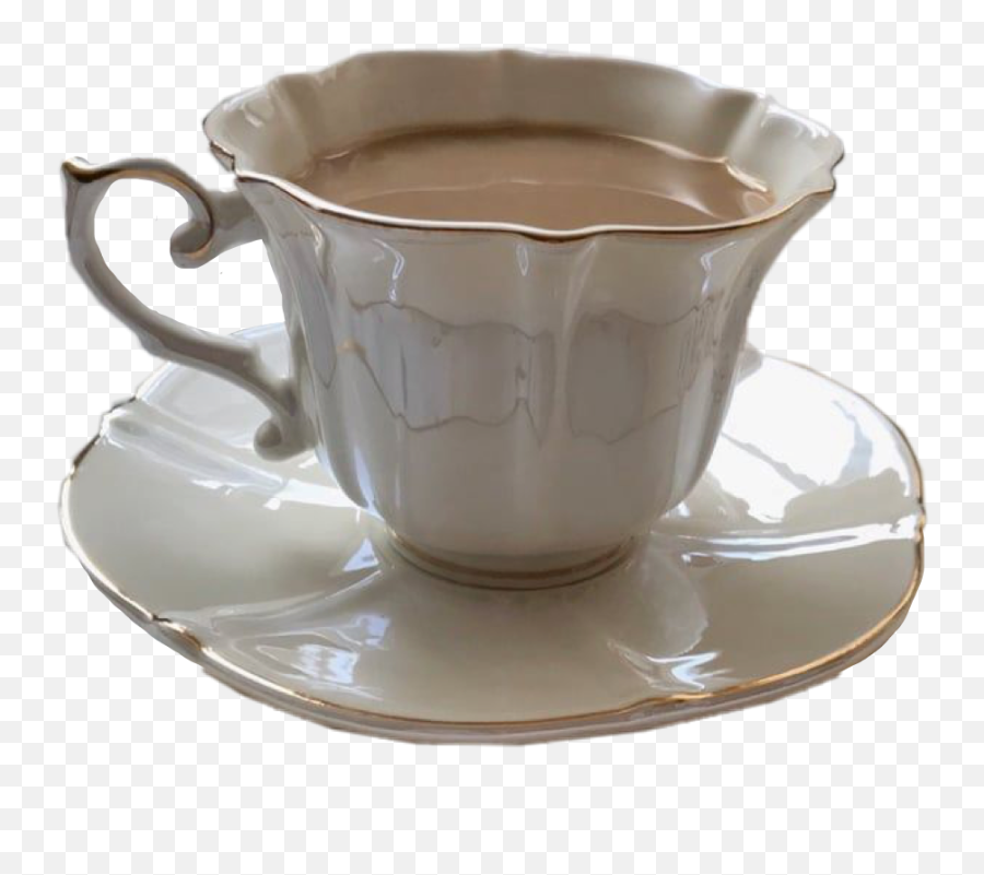 Coffee Tea Cup Vintage Sticker - Tea Cup Png Aesthetic Emoji,Teacup Emoji
