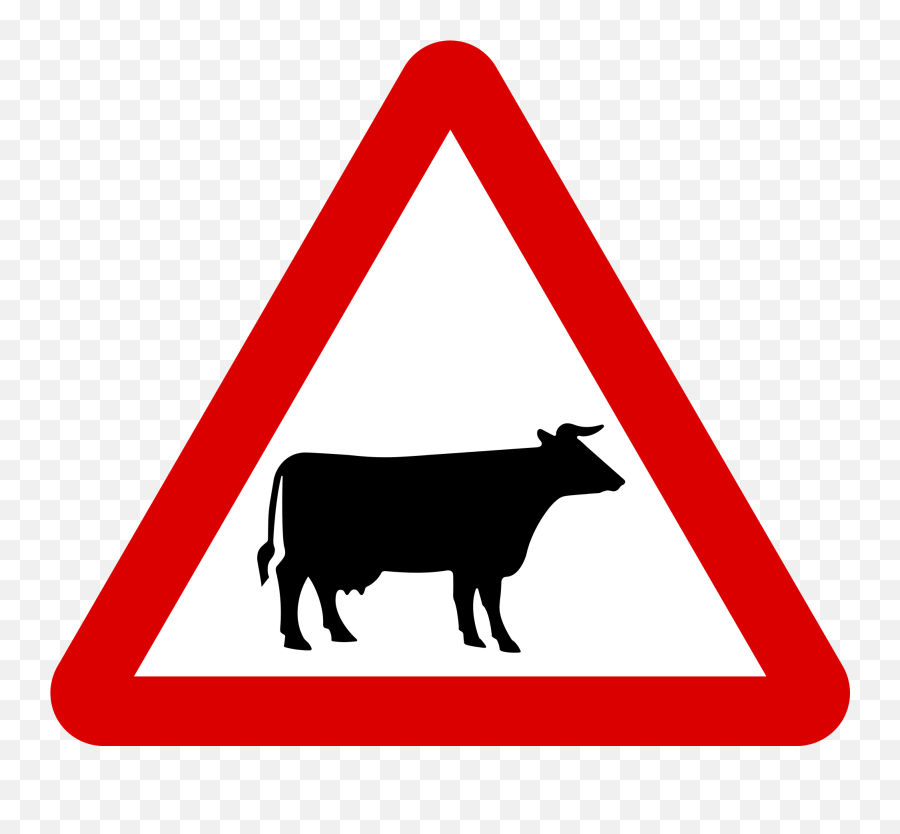 Warning Signs 15 Buy Clip Art - Cattle Road Sign Emoji,Danger Sign Emoji