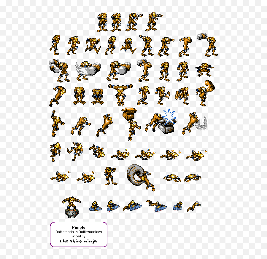 Sprite Sheet Battlemaniacs Pimple - Battletoads Sprites Emoji,Pimple Emoji