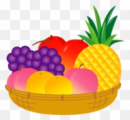Fruit In A Basket Clipart - Clipart Fruits In A Basket Emoji,Pineapple Emoji Hat