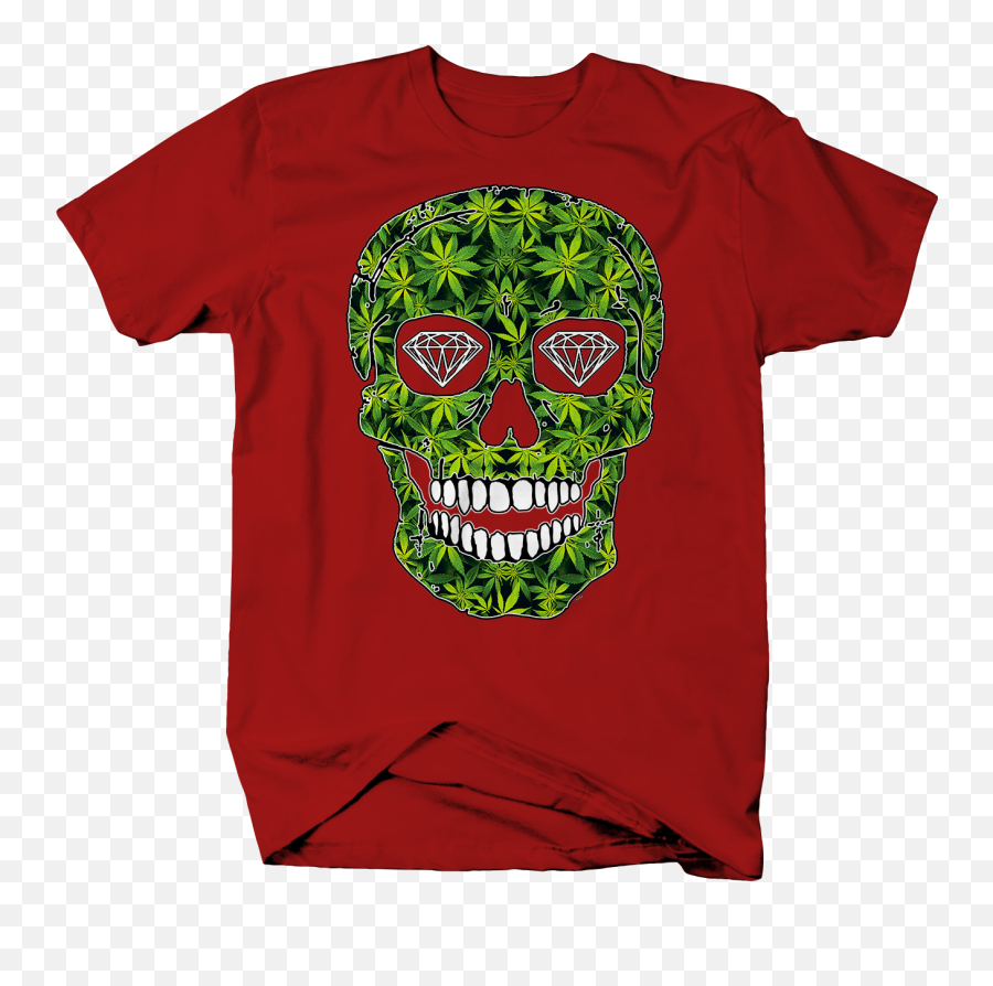 Marijuana Weed Diamond Eyed Skull Chill Vibes 420 Blaze It - Dont Need A Tractor To Pull Hoes Shirt Emoji,Fire Emoji T Shirt