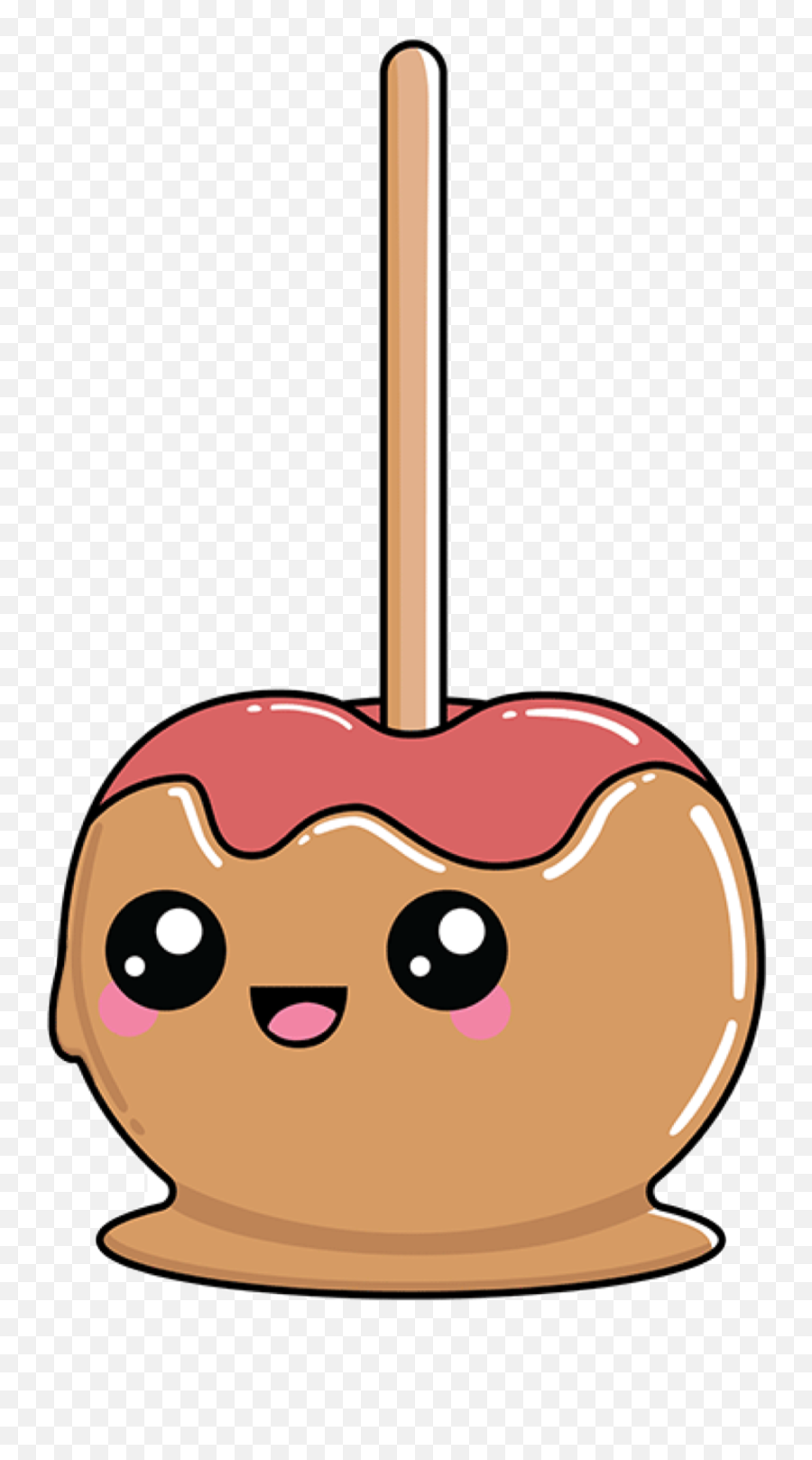 Cute Kawaii Apple Caramel Sticker - Kawaii Cute Foods Gif Emoji,Candy Apple Emoji