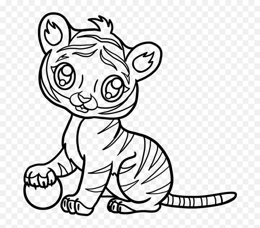 Tiger Drawing Easy Baby - Here We Will Be Making A Bengal Easy Cute Baby Tiger Drawing Emoji,How To Draw Chibi Emotions