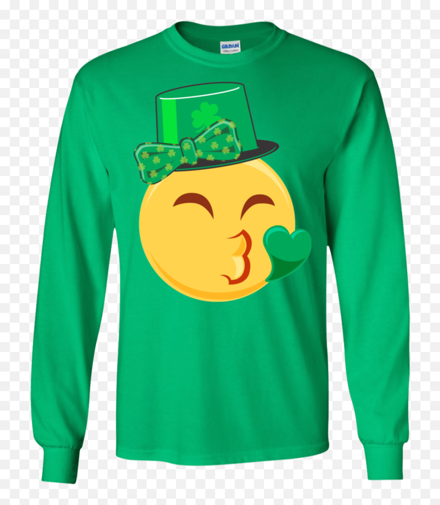 Emoji Saint Patricks Day Shirt Girls Green Heart Eyes Bow Ls - Mariah Carey Christmas Sweatshirt,Emoji Birthday Girl Shirt