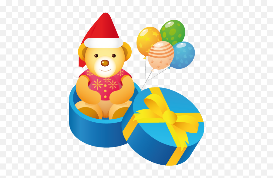 Teddy Gift Icon Christmas Iconset Mohsen Fakharian - Teddy Bear With Balloon Png Emoji,Emoji Birthday Presents