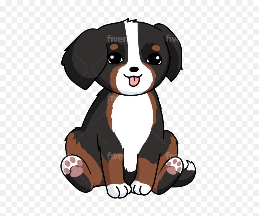 Draw Funny Cute Stickers Emoji Cat And Other Animals For You - Bernese Mountain Dog,How To Convey Funniness In Emojis