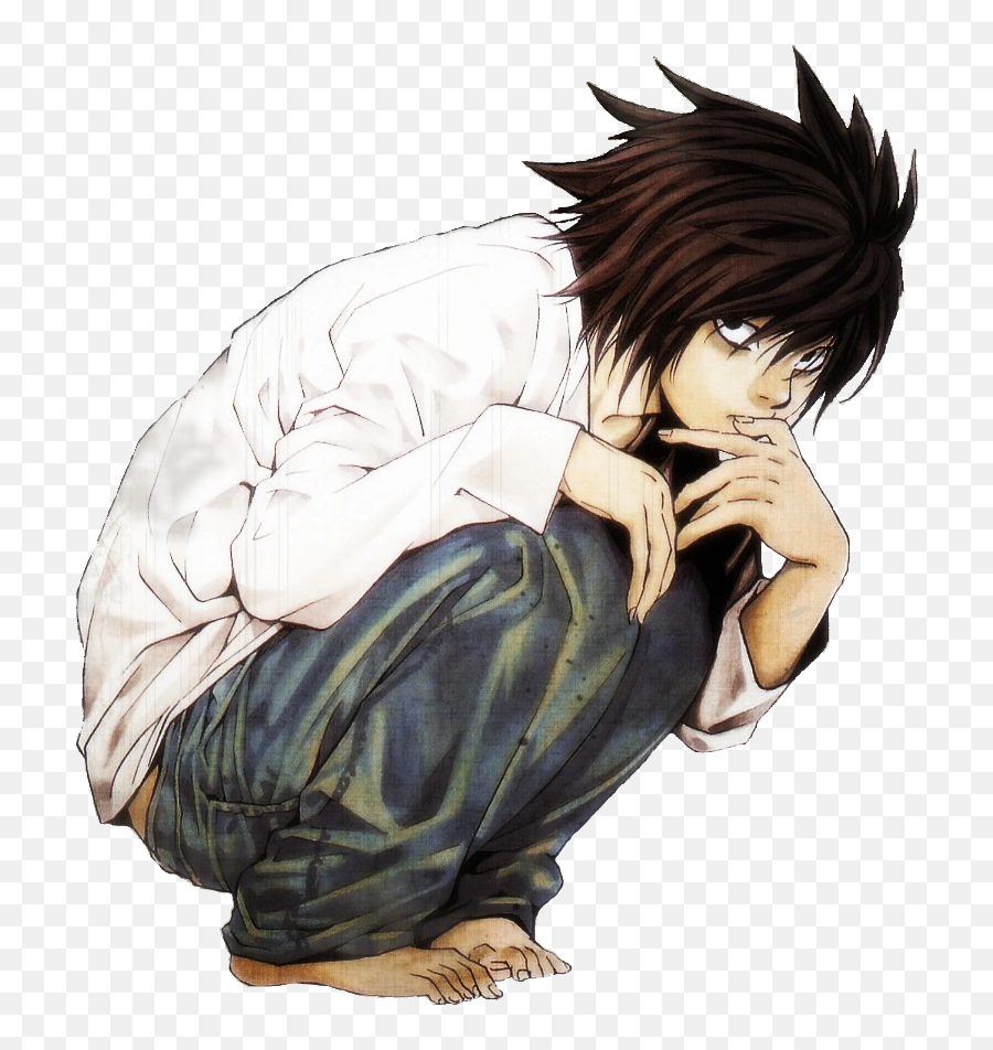 What Do You Think Of L In Death Note I Love The Detective - Transparent Background L Death Note Png Emoji,Anime Emotion Pose