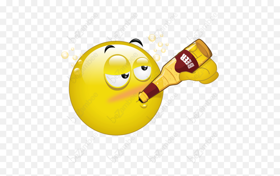 Beer Bottle Chug Beer Bottle Beer Smiley - Happy Emoji,Maraca Emoji