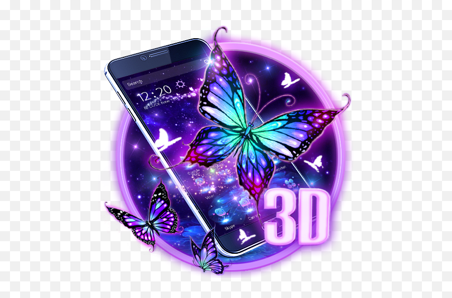 3d Purple Butterfly Theme Apk Download - Smartphone Emoji,Purplebutterfly Emojis