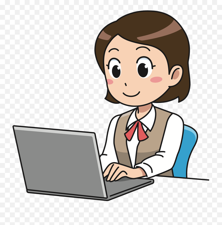 Voyage To Online Teaching - Lady On Computer Clip Art Emoji,Skype Emoticons Bla Bla