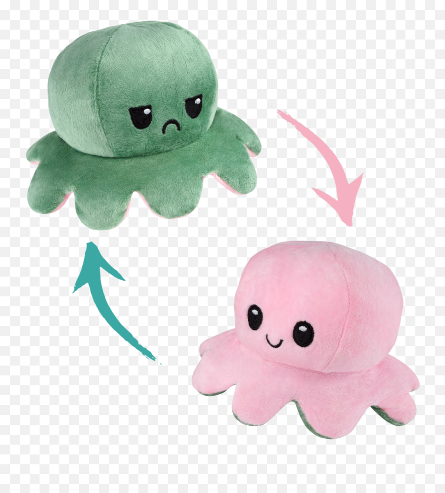 Peluche Octopus Reversible 10cmx20cm Emoji,Emoticon A Cote Dune Personne Snapchat