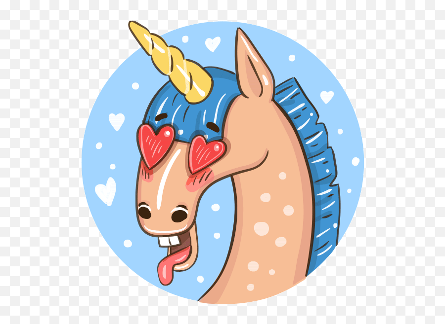 Unicorn In Love Animated Sticker By Natalka Dmitrova On - Animated Gif Unicorn Love Emoji,Unicorn Emoji