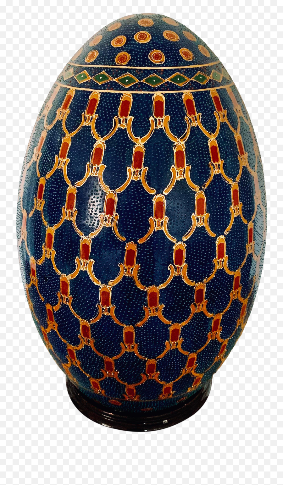 Gigantic Faberge Egg Inspired 22u201d Ceramic Hand Painted Egg On Stand Emoji,Faberge Emotion Ring Price