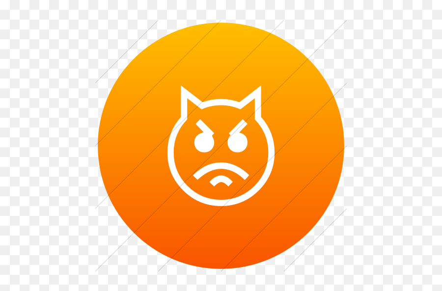 Iconsetc Flat Circle White On Orange Gradient Classic - Orange Facebook Emoji,Cat Emoticons