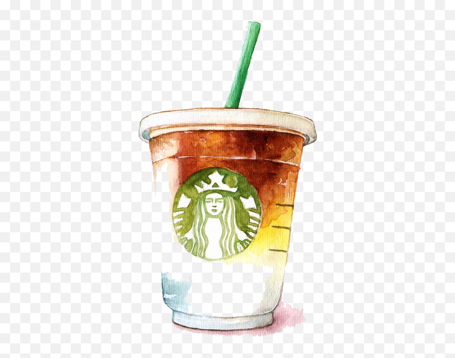 Download Watercolor Tea Coffee Starbucks Latte Free Download Emoji,Emoticon Starbucks Coffee