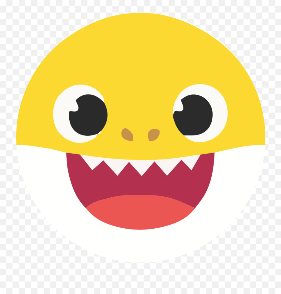Baby Shark Blue Yellow - Baby Shark Face Vector Emoji,Shark Emoticon