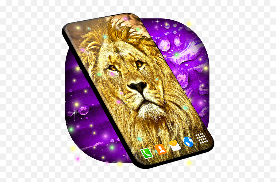 Wild Animals Wallpapers Lion Live Wallpaper - Apps En East African Lion Emoji,Sea Lion Emoji