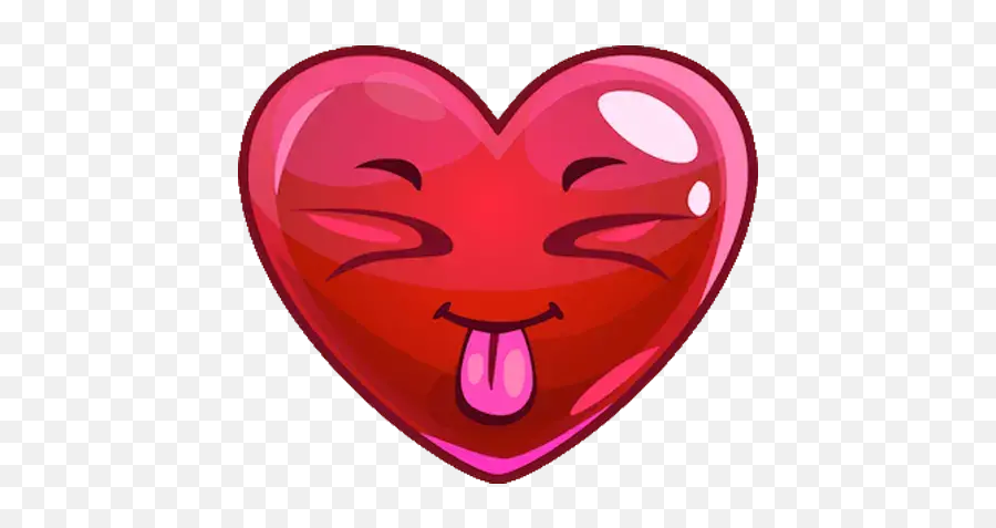 Heart Emoji Stickers For Whatsapp And - Tongue Out Heart Emoji,Heart Emoji Stickers