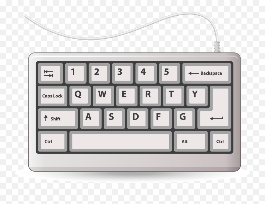 Free Computer Keyboard Clipart Black And White Download - Mac Keyboard Full Size Emoji,Emoji Keyboard For Computers