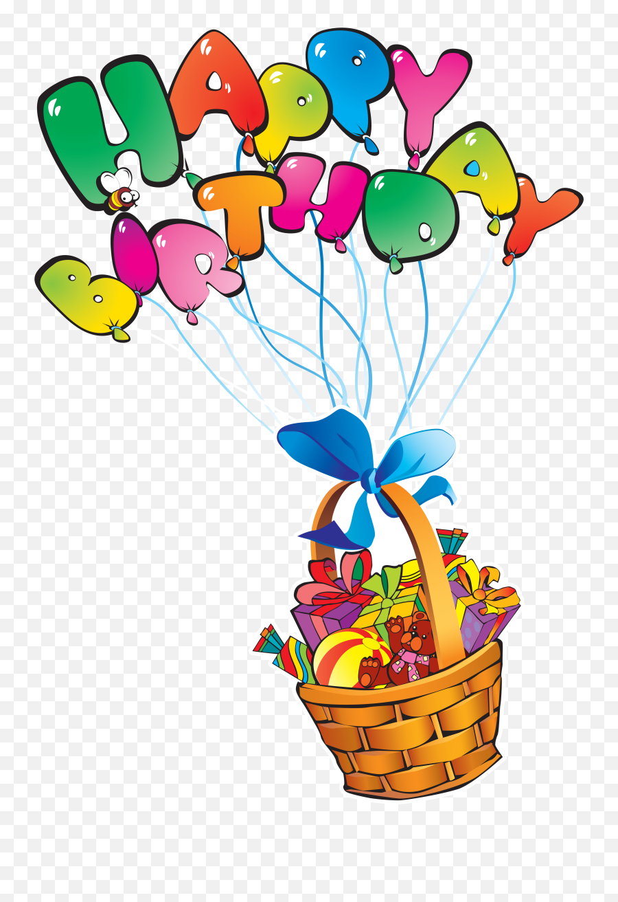 Happy Birthday Balloon Text Drawing - Vector Clipart Gift Baskets Emoji,Happy Birthday Emoticon Text Art
