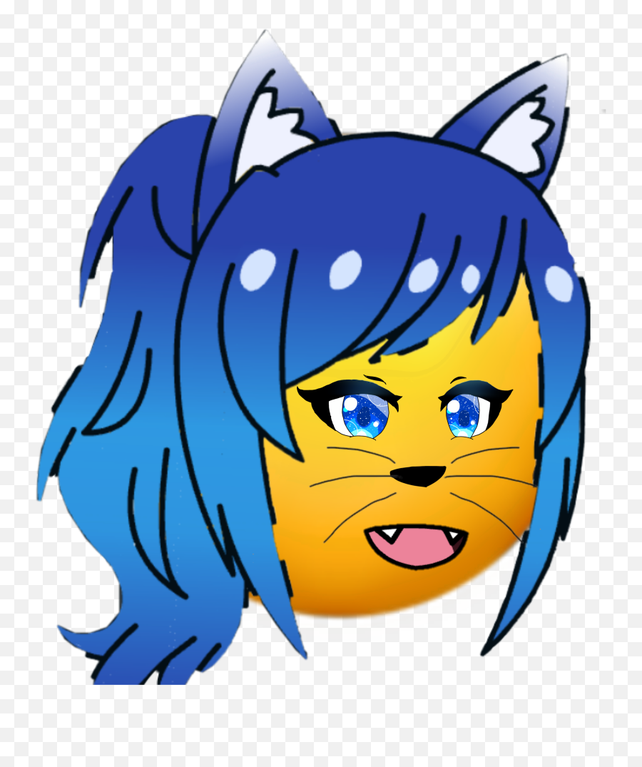Emoji Blue Wolf Sticker - Happy,Wolf Emoji Art