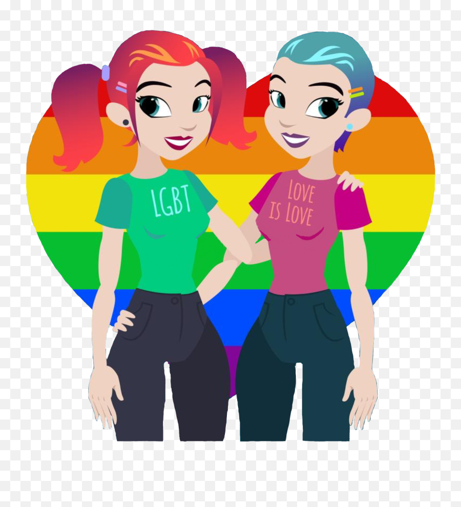 Lgbt Pride Love Loveislove Sticker By Mydrunkenmonkey Emoji,Lesbian Couple Emoji