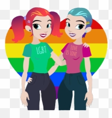 Lgbt Pride Love Loveislove Sticker By Mydrunkenmonkey Emoji,Lesbian Couple Emoji