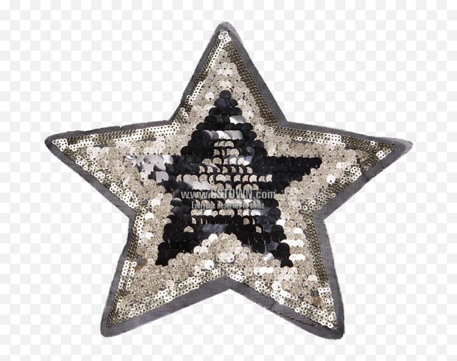 Fancy Golden Super Star Sequin Patch For Clothes - Emblem Sequin Patch Png Emoji,Fancy Emoji Sparkle