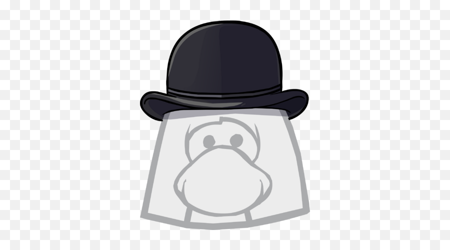 Bowler Hat Club Penguin Wiki Fandom - Club Penguin Hair Emoji,Singing Emojis In Black And White