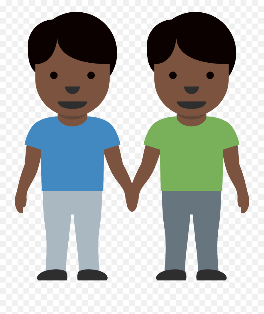 Men Holding Hands Emoji Clipart - Dessin Deux Enfant Se Tenant La Main,Hands On Head Emoji