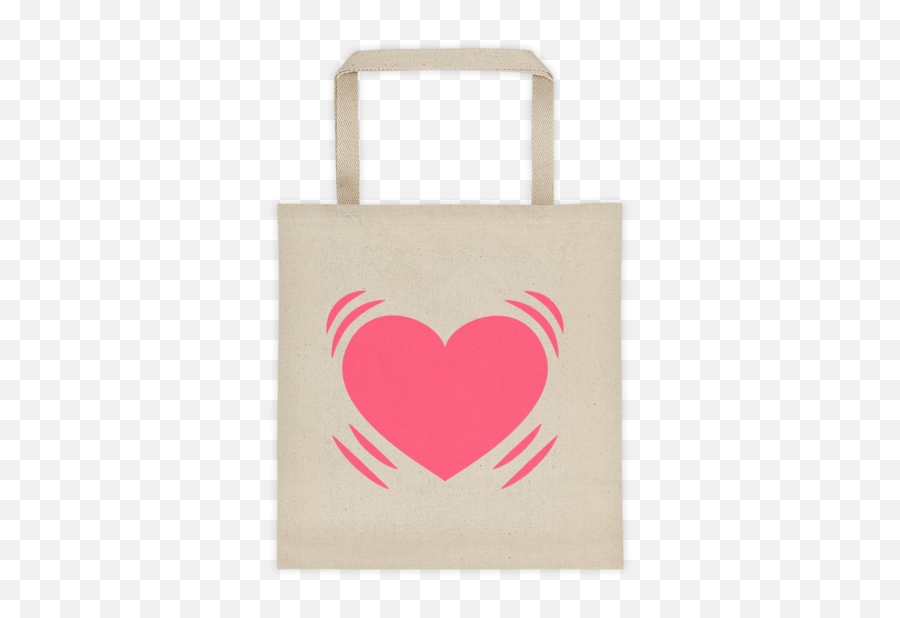 Beating Heart Emoji Cotton Tote Bag - Reusable Shopping Bags Funny,Shopping Bags Emoji