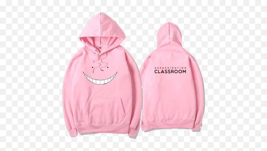 Anime Hoodie - Assassination Classroom Koro Sensei Pink Hoodie Emoji,Korosensei Emojis