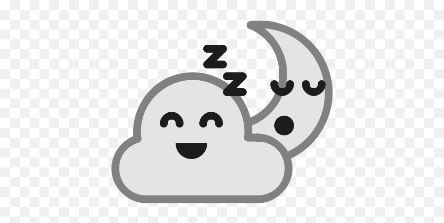 Cloud Emoticon Night Smiley Weather - Happy Emoji,Cloud Emoticon