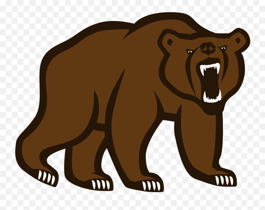 Bear Roaring Clip Art - Grizzly Bear Clipart Emoji,Bear Claw Emoticon