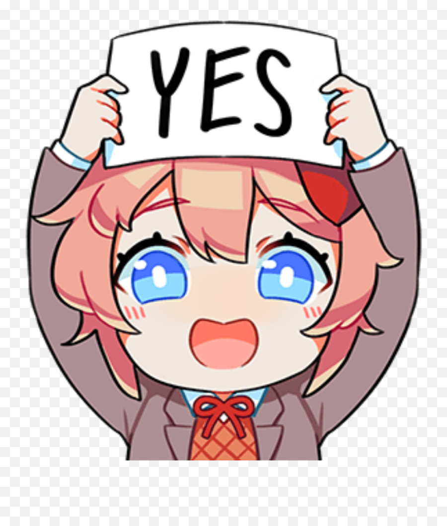 Sayori Ddlc Sticker Line Literature Club Literature - Sayori Emotes Emoji,Doki Doki Literature Club Emojis