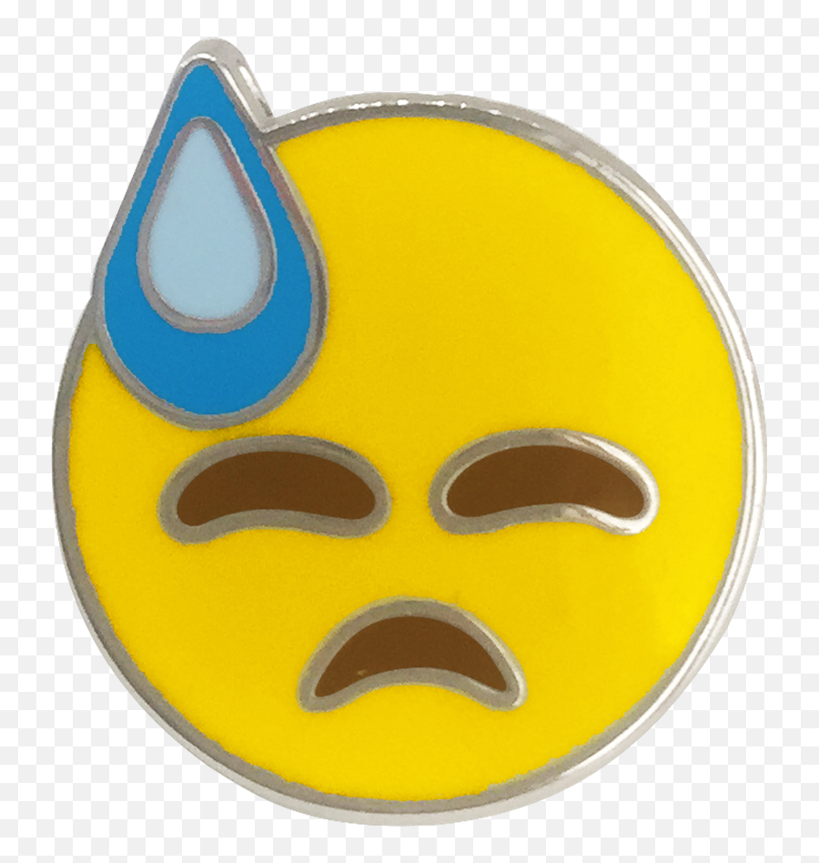 Download Cold Sweat Emoji Pin - Happy,Cold Emoji Png